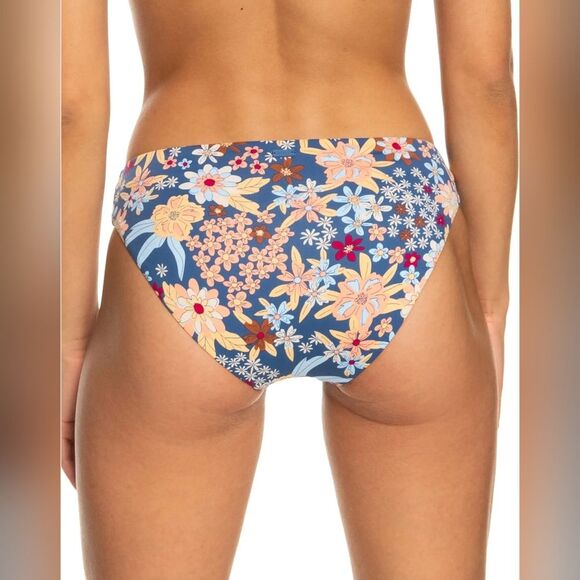 Roxy Beach Classics Hipster Bikini Bottoms Sz XS Bijou Blue New Tropic F… - Picture 2 of 16